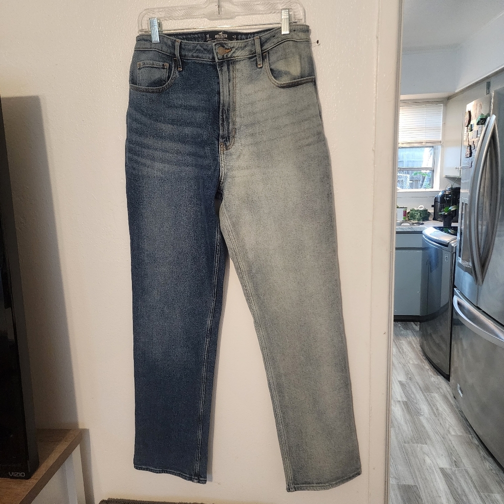 Hollister Women's Straight Leg Two-Tone Jeans